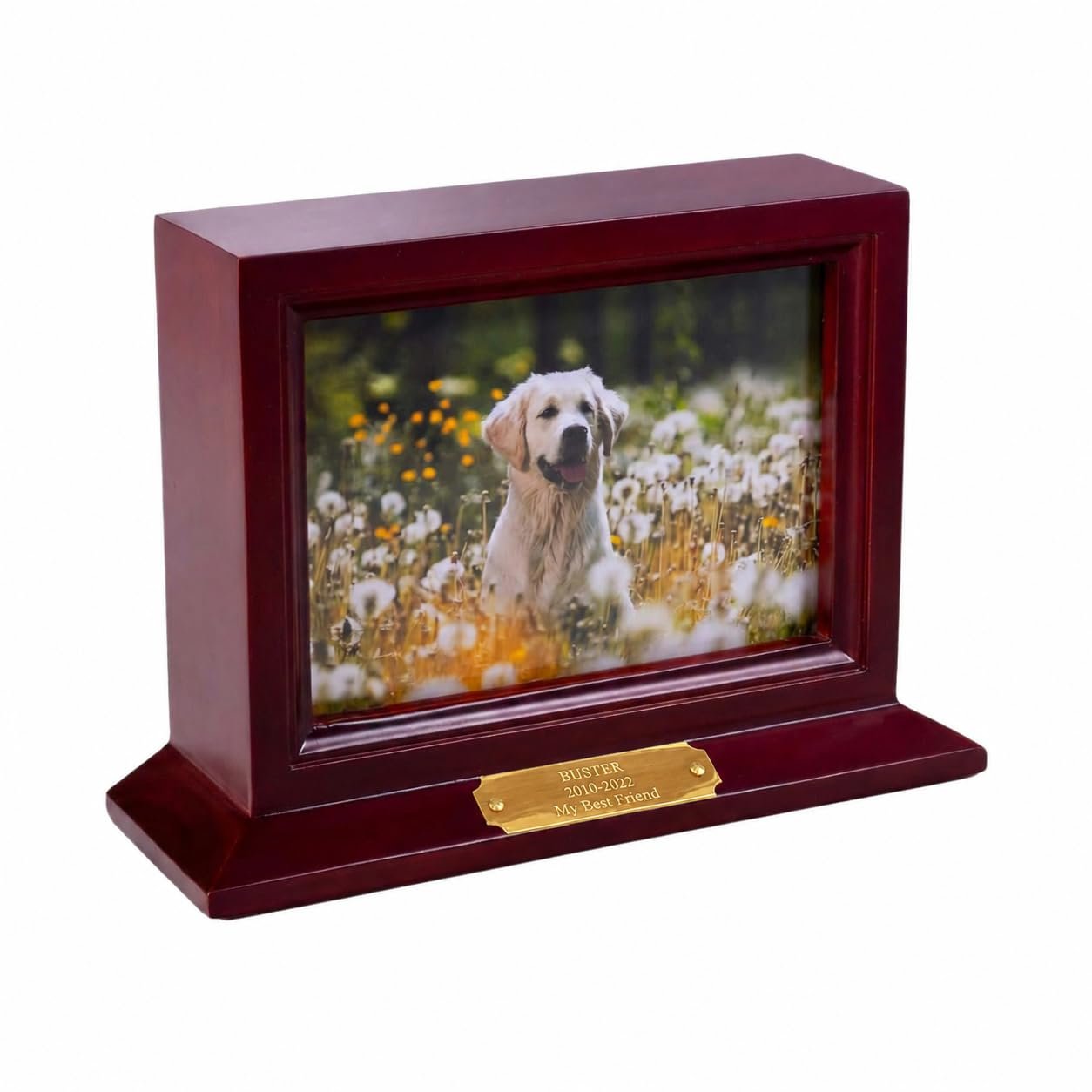 Personalized picture frame pet urn