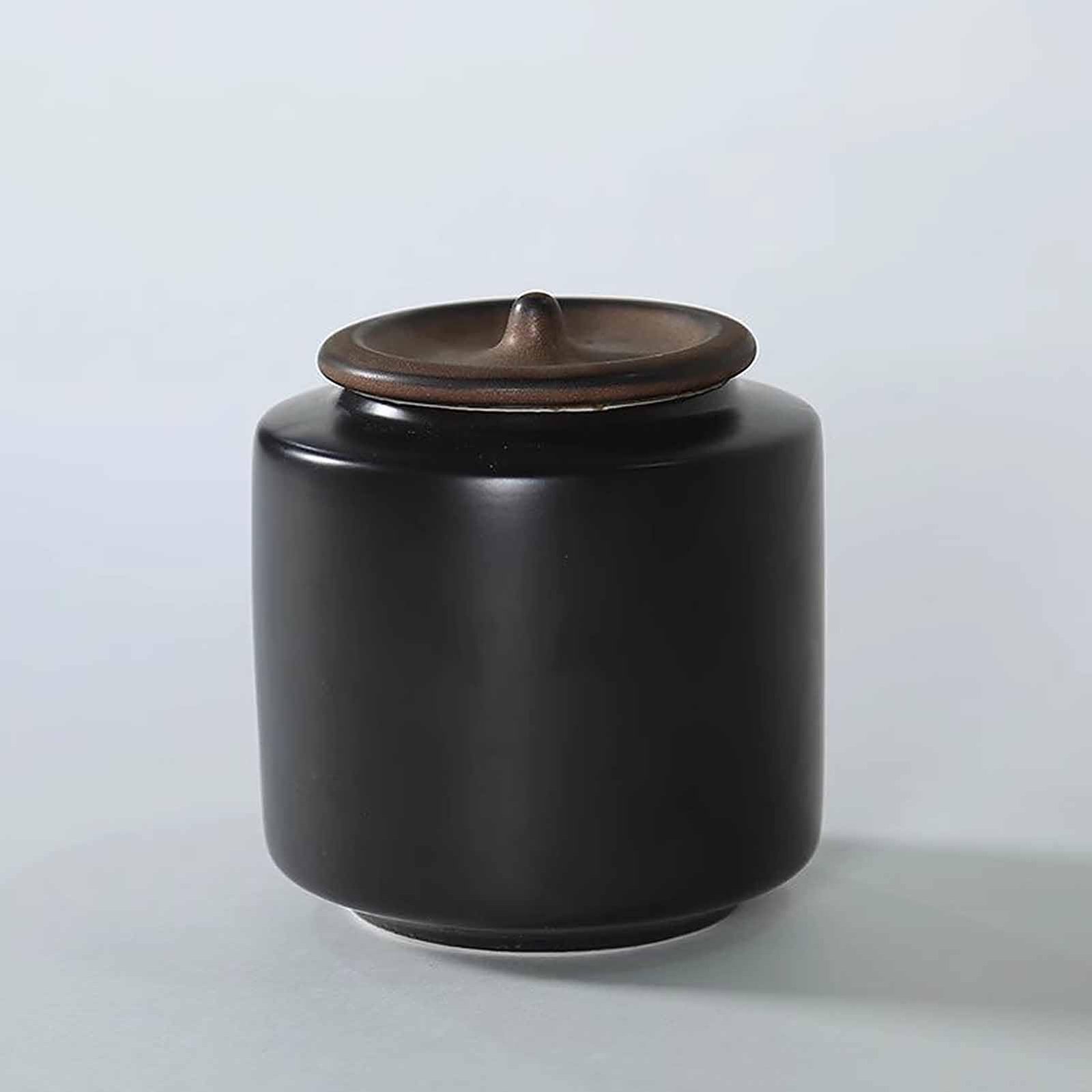 Black Keepsake Ceramic Small Urn for Ashes