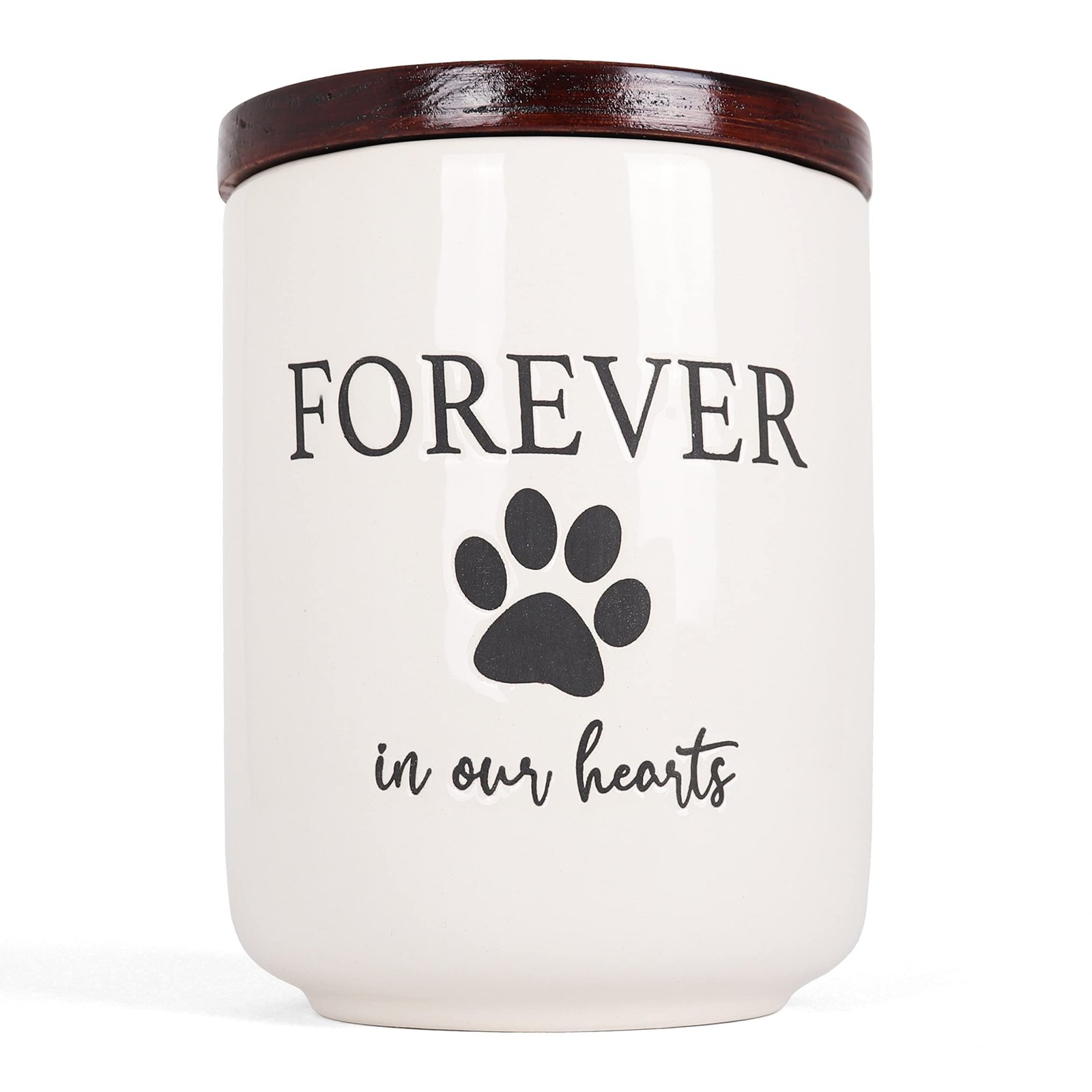 Ceramic Paw Print Memorial Dog Urn