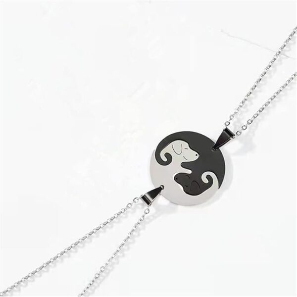 Dog Puppy Pendant Necklace Matching Animal Pet Yin Yang Puzzle Necklace for Women Men Long Distance Love Couple Friendship Necklace Jewelry 2Pcs Set - Image 3