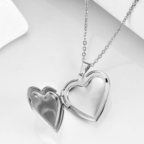 Heart Locket Necklace for Girls Silver Lockets for Women Photo Locket that Holds Pictures Birthday Presents Valentine's Day Gifts for Women Girls - Image 7