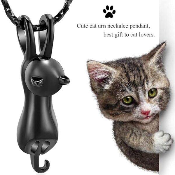 Pet Cremation Jewelry for Ashes Memorial Ash Jewelry Keepsake Cat Urn Pendants for Animal Ashes Necklace - Image 4