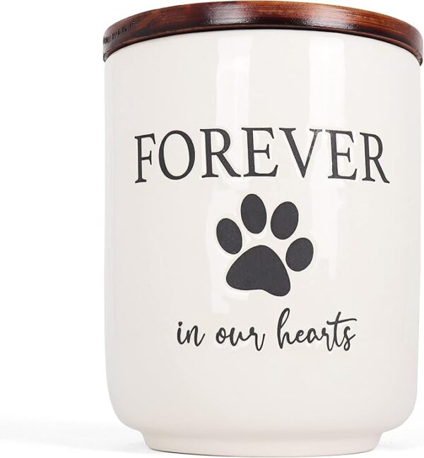 Ceramic Pet Urn - Paw Print Dog Urns for Ashes - Pet Urns for Cats & Dogs - Dog Ashes Keepsake - Pet Cremation Box - Urn for Dog Ashes (100 lb) - Image 3