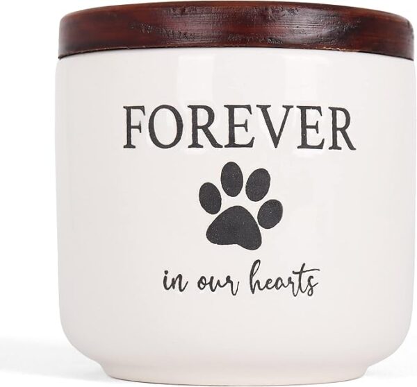 Ceramic Pet Urn - Paw Print Dog Urns for Ashes - Pet Urns for Cats & Dogs - Dog Ashes Keepsake - Pet Cremation Box - Urn for Dog Ashes (20 lb) - Image 3