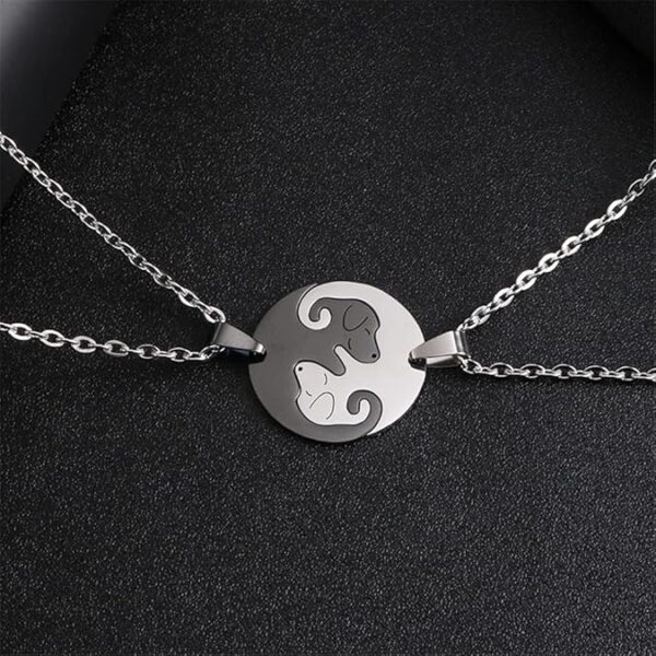 Dog Puppy Pendant Necklace Matching Animal Pet Yin Yang Puzzle Necklace for Women Men Long Distance Love Couple Friendship Necklace Jewelry 2Pcs Set - Image 5