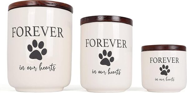 Ceramic Pet Urn - Paw Print Dog Urns for Ashes - Pet Urns for Cats & Dogs - Dog Ashes Keepsake - Pet Cremation Box - Urn for Dog Ashes (20 lb) - Image 2