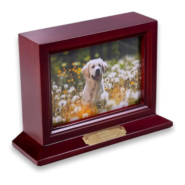 Deering Moments Custom Personalized Pet Urn for Ashes, Picture Frame Urn for Pets, Holds up to 50lb Pre Cremation Weight